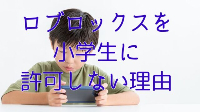 ロブロックスを小学生に許可しない理由