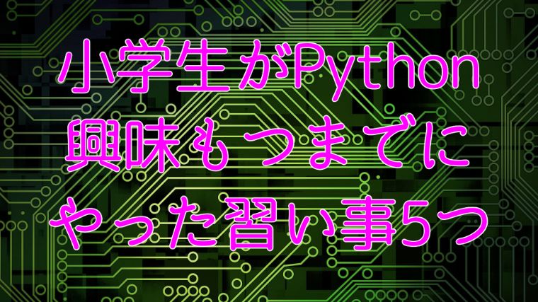 小学生がPythonに興味をもつまでにやった習い事5つ